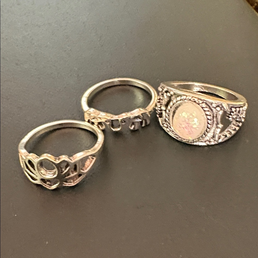 Elegant Silver Ring Set